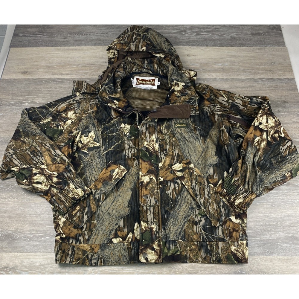 Gamehide‎ Hush Hide Mossy Oak Camouflage Hunting Zip Up Jacket Men's Size XL